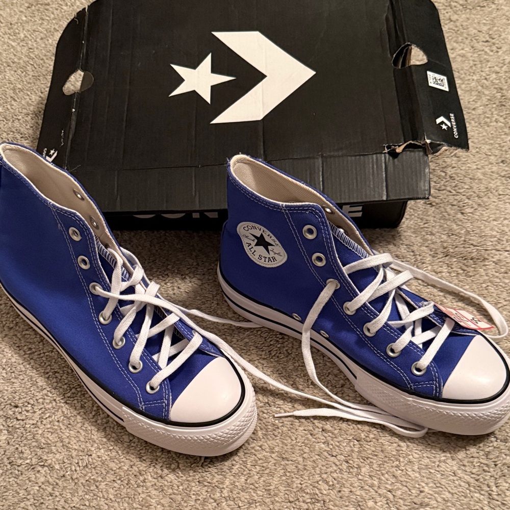 Converse Royal Blue High-Tops with White Accents